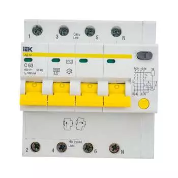 Дифференциальный автомат IEK АД14 MAD10-4-063-C-100