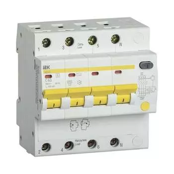Дифференциальный автомат IEK АД14S MAD13-4-063-C-300
