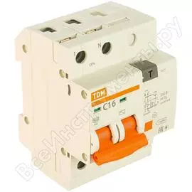 Дифференциальный автомат tdm ад12 2р 16а 30ма sq0204-0006
