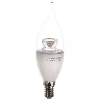 Диммируемая светодиодная лампа gauss led candle tailed crystal clear e14 6w 4100k 104201206-d