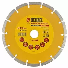 Диск алмазный отрезной сегментный (180х22.2 мм) denzel 73103