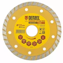 Диск алмазный отрезной turbo (115х22.2 мм) denzel 73106