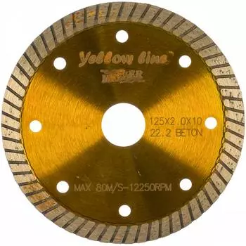 Диск алмазный турбо yl по бетону 125d-2.0t-10w-22.2 messer 01-36-125