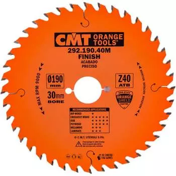 Диск для дерева: поперечно, фанера CMT 292.190.40M