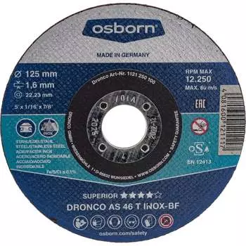 Диск отрезной по нержавейке DRONCO Superior AS46T INOX 1121250100