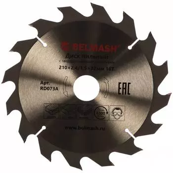 Диск пильный по дереву (210х32/30 мм; 16т) белмаш rd073a