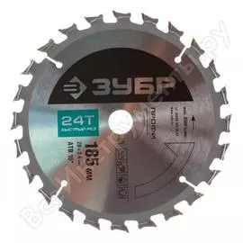 Диск пильный профи быстрый рез по дереву (185х20 мм; 24т) зубр 36850-185-20-24