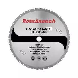 Диск пильный rapb355mp (355х25.4 мм; 36t) по дереву, пластику rotabroach кб003166