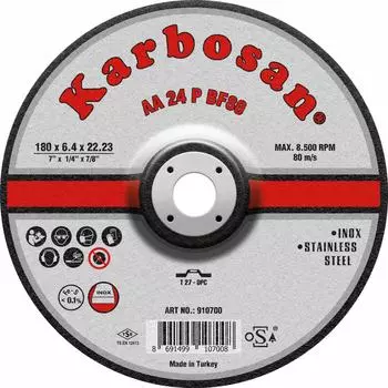 Диск шлифовальный по нержавеющей стали Karbosan INOX KAR-910700
