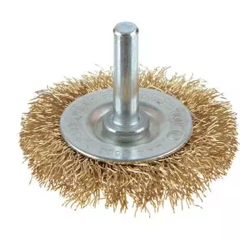 Дисковая витая латунированная щетка-крацовка для дрели GREPP 215-050