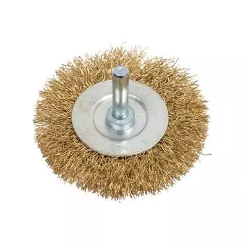 Дисковая витая латунированная щетка-крацовка для дрели GREPP 215-065
