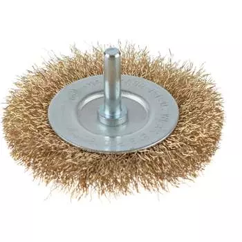 Дисковая витая латунированная щетка-крацовка для дрели GREPP 215-075