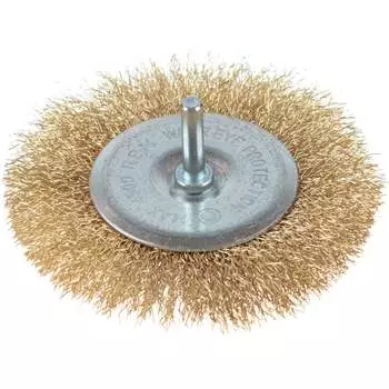 Дисковая витая латунированная щетка-крацовка для дрели GREPP 215-100