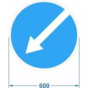 Дорожный знак PALITRA TECHNOLOGY 4.2.2 "Объезд препятствия слева" 120006-4-2-2-I