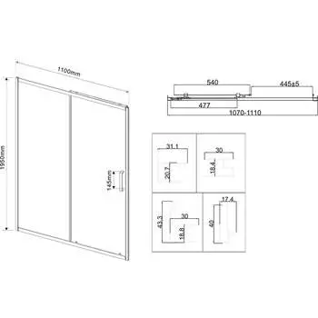 Душевая дверь VINCEA City VDS-5CT110MT
