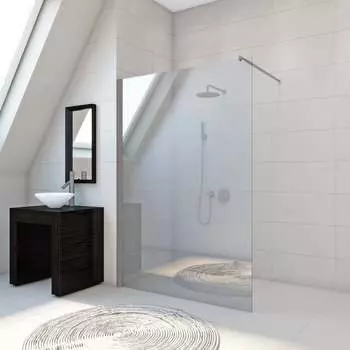 Душевая перегородка GuteWetter gwmpwa6stb 58x194 см, профиль хром матовый, стекло бесцветное закаленное 6 мм 4698031990672 4698031990672