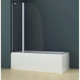 Душевая шторка на ванну azario boston 142 70+30х140, хром, 6 мм прозрачное стекло 00020112