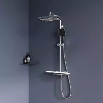 Душевая стойка RGW SP-34 хром, головной душ/термостат (ручной душ, шланг 1,5 м.) 51140134-01