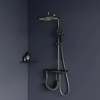 Душевая стойка RGW SP-35-Gr серый, головной душ/термостат (гигиенический душ) 51140135-11