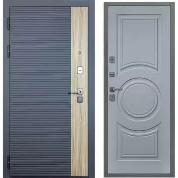 Дверь DIVA 76 2050x960 Левая Дуб Серая - Д8 Силк Маус УТ-00083155