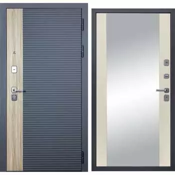 Дверь DIVA 76 Зеркало 2050x860 Правая Дуб Серая - Д15 Софт Шампань УТ-00083202