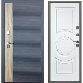 Дверь DIVA 76 2050x860 Правая Дуб Серая - Д8 Белый софт УТ-00083150