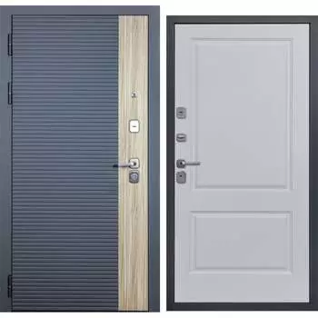 Дверь DIVA 76 2050x960 Левая Дуб Серая - Д7 Белый софт УТ-00083103