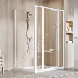 Душевое заграждение ravak srv2-90 s сатин профиль, прозрачное стекло, 14v70u02z1 00000017809