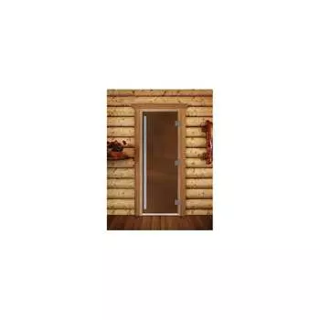 Дверь DoorWood Престиж PRO 10мм, бронза матовая, 190x7 DW03218