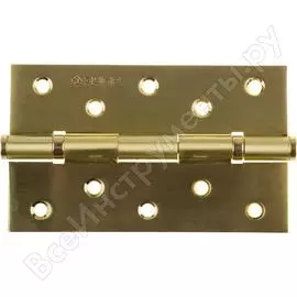 Дверная петля зубр эксперт 2 подшипника цвет матовая латунь sb с крепежом универсальная 125x75x2.5 мм 2 шт. 37601-125-3