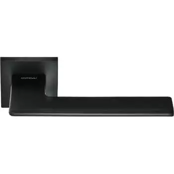 Дверная ручка MORELLI MH-51-S6 BL "Plateau" на квадратной розетке 6 мм, черная 9013182