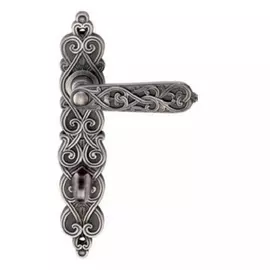 Дверная ручка GENESIS на длинной накладке BL. SILVER OL 940000000396