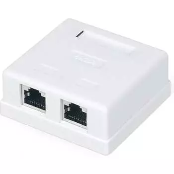 Двойная экранированная компьютерная розетка WRline WR-WS-8P8C-C5E-SH-2 RJ-45 505218