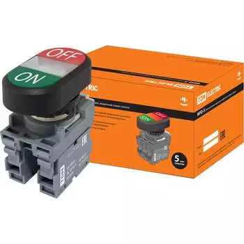 Двойная кнопка TDM ELECTRIC MPD3-11С LED SQ0747-0065