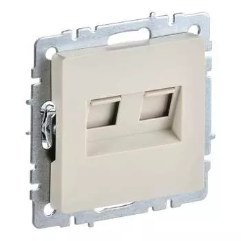 Двойная компьютерная розетка rj45 IEK Brite рк10-2-бркр BR-K20-1-K10