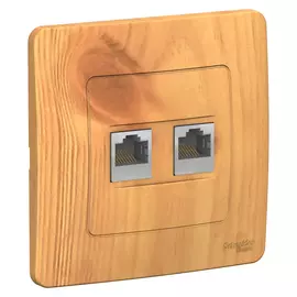 Двойная компьютерная розетка schneider electric blanca, с/у, rj45, категория 5e, ясень blnis045455