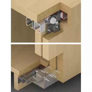 Двойная направляющая шина Hafele Slido F-Line16 80B 407.47.004
