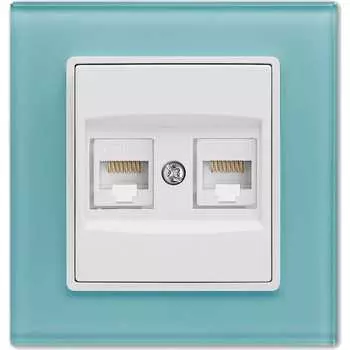 Двойная розетка для сетевого кабеля Vesta Electric Exclusive Blue FRZ00041023SIN
