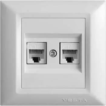 Двойная розетка для сетевого кабеля Vesta Electric Roma FRZCW010102BEL