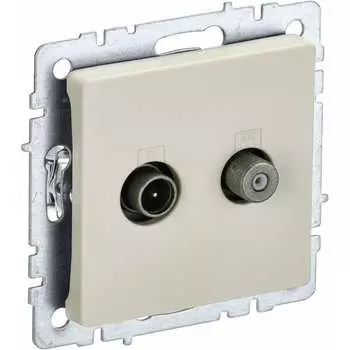 Двойная розетка IEK Brite ртв/рсп12-бркр BR-AF20-O-K10