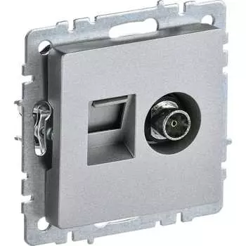Двойная розетка IEK Brite ртв/рк12-бра BR-AK20-1-K47