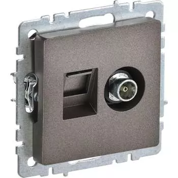Двойная розетка IEK Brite ртв/рк12-бртб BR-AK20-1-K45