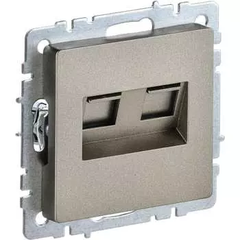 Двойная розетка IEK Brite рк/т12-брш BR-KT20-O-1-K37