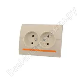 Двойная розетка Lezard DERIY 702-0303-128B