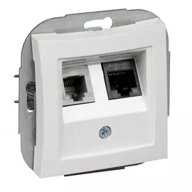 Двойная розетка schneider electric дуэт, rj11+rj45, категория 5e wde000185