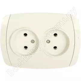 Двойная розетка светозар city light sv-54202-w