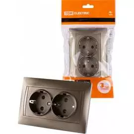 Двойная розетка TDM ELECTRIC Лама SQ1815-0725