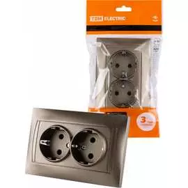 Двойная розетка TDM ELECTRIC Лама SQ1815-0713