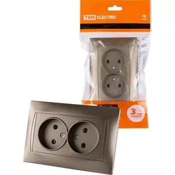 Двойная розетка TDM ELECTRIC Лама SQ1815-0724