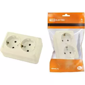 Двойная розетка TDM ELECTRIC Ладога SQ1801-0213
